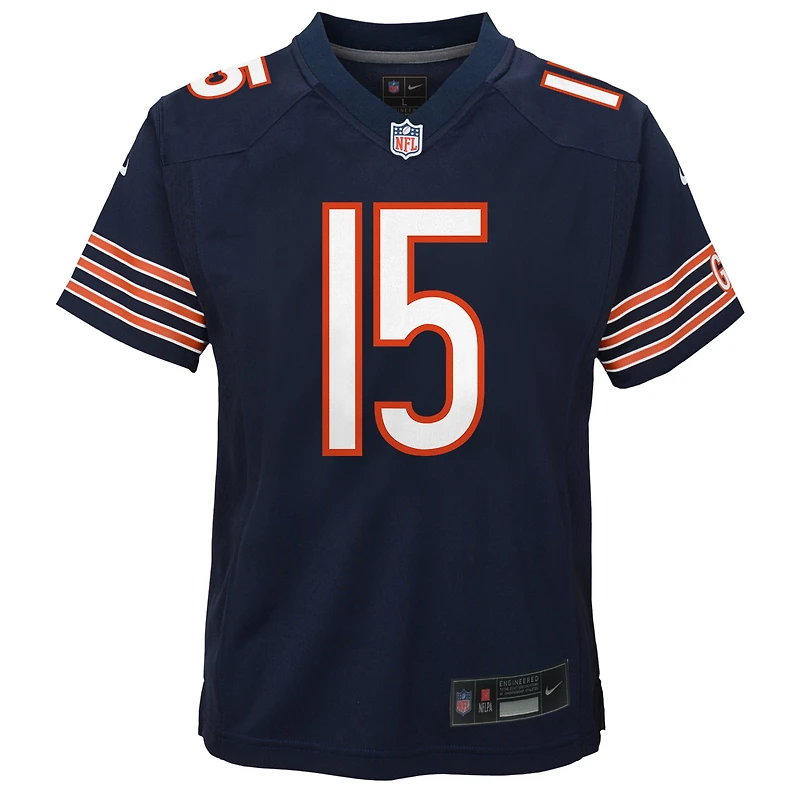 Maillot de match Nike Rome Odunze bleu marine des Chicago Bears pour jeunes