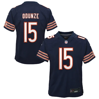 Maillot de match Nike Rome Odunze bleu marine des Chicago Bears pour jeunes