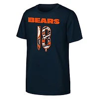 Youth Outerstuff Caleb Williams Navy Chicago Bears Mainliner Drip Player Name & Number T-Shirt