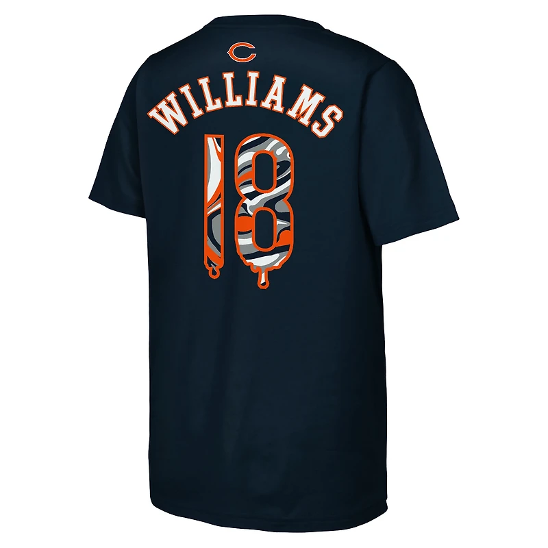 Youth Outerstuff Caleb Williams Navy Chicago Bears Mainliner Drip Player Name & Number T-Shirt