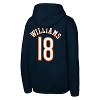 Sweat à capuche bleu marine avec nom et numéro de joueur des Chicago Bears Caleb Williams pour jeunes Outerstuff