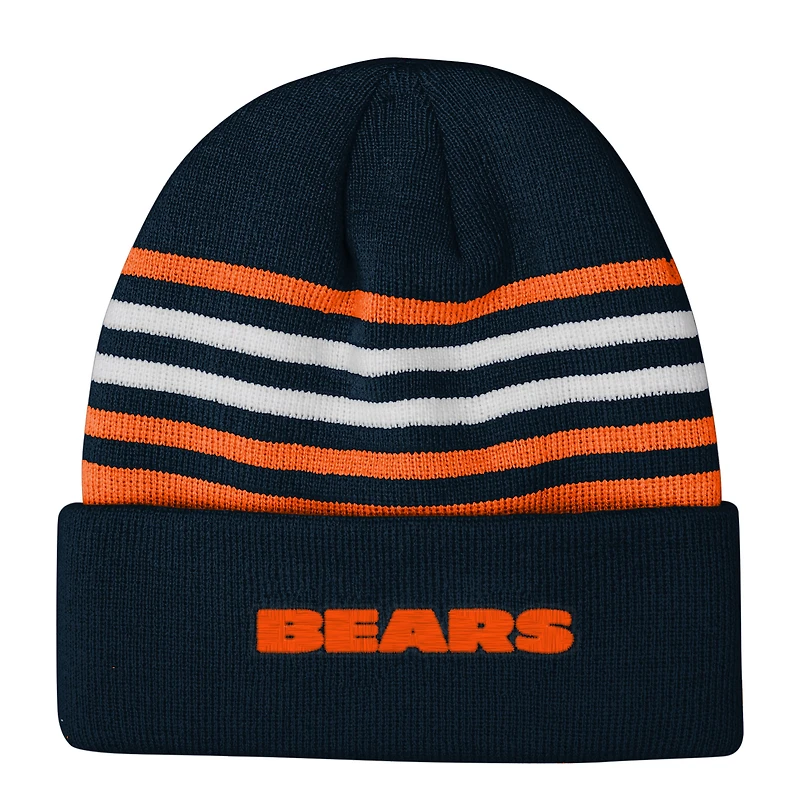 Bonnet en tricot à revers Essentials Chicago Bears bleu marine Youth Outerstuff