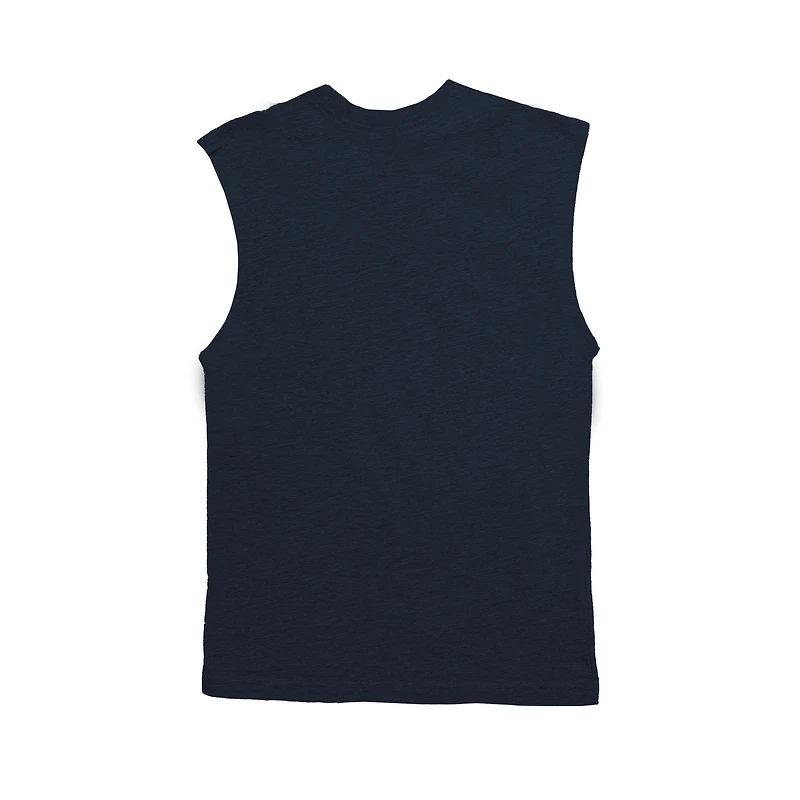 Youth Wes & Willy Heather Navy Chicago Bears Muscle Tank Top