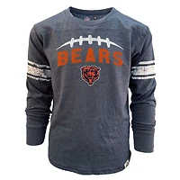 T-shirt de football à manches longues bleu marine pour jeunes, Wes & Willy, des Chicago Bears