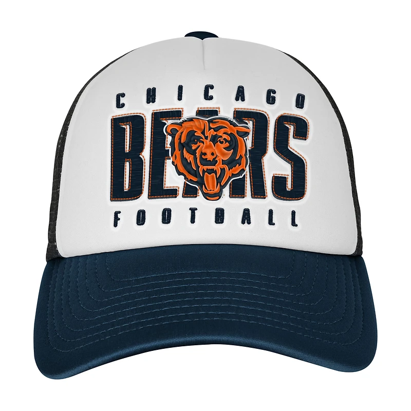 Casquette ajustable Chicago Bears Essentials blanche/bleu marine pour jeunes