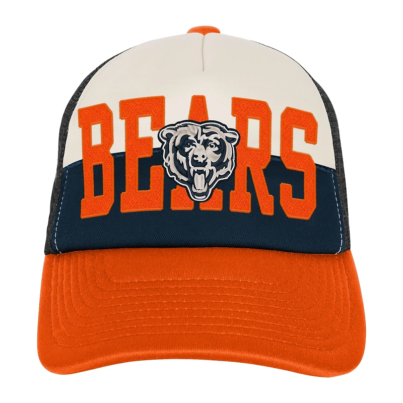Youth White/Orange Chicago Bears Modern Fan Trucker Adjustable Hat