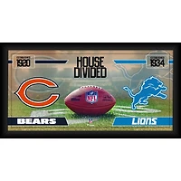 Collage de football encadré 10" x 20" des Bears de Chicago contre les Lions de Détroit