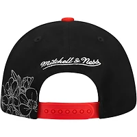  Mitchell & Ness Black/Red Chicago Blackhawks May Flowers Pro Crown Adjustable Hat