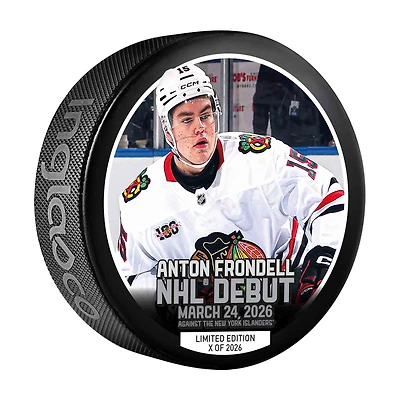 Anton Frondell Chicago Blackhawks Inglasco NHL Debut Hockey Puck - Limited Edition of 2026