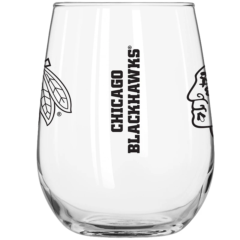 Verre à boisson incurvé de 16 oz pour le jour du match des Blackhawks de Chicago