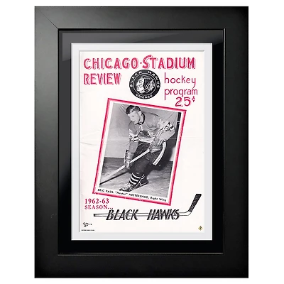 Chicago Blackhawks 1962 Chicago Stadium Review Edition 3 - Couverture de programme encadrée de 12 `` x 16 ''