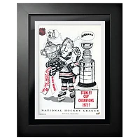 Chicago Blackhawks 1972 Champions de la division Ouest - Couverture de programme encadrée 12'' x 16''