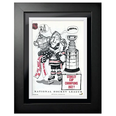 Chicago Blackhawks 1972 Champions de la division Ouest - Couverture de programme encadrée 12'' x 16''