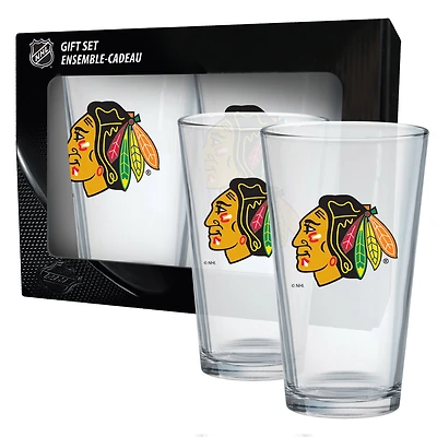 Paquet de 2 Blackhawks de Chicago 16oz. Verres à Mélange