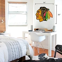 Autocollant mural repositionnable avec logo de l'équipe des Blackhawks de Chicago de 36 po x 36 po