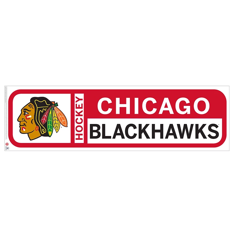 Décalcomanie murale repositionnable avec logo de l'équipe 90'' x 23'' des Blackhawks de Chicago