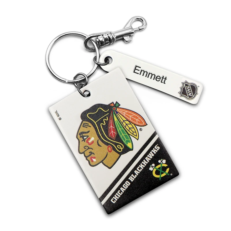 Chicago Blackhawks - Coffret cadeau trois pièces en cuir avec étiquette personnalisée