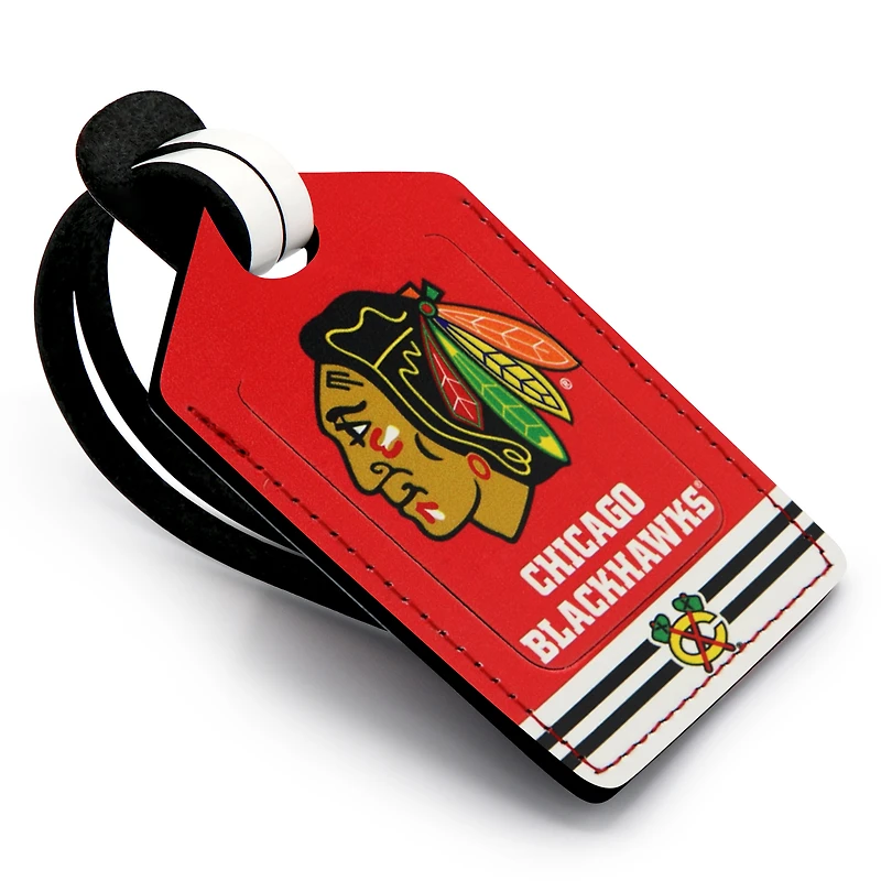 Chicago Blackhawks - Coffret cadeau trois pièces en cuir avec étiquette personnalisée