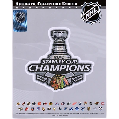 Écusson de maillot non signé des champions de la Coupe Stanley 2013 des Blackhawks de Chicago avec l'emblème national