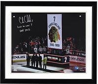 Photo dédicacée de Chris Chelios (Blackhawks de Chicago) - 40,6 x 50,8 cm (16 x 20 pouces) - Soirée de retrait de maillot - Édition limitée n° 1/10