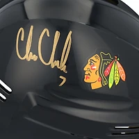 Mini casque noir autographié par Chris Chelios des Blackhawks de Chicago