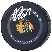 Rondelle de match officielle autographiée par Colton Dach des Blackhawks de Chicago pour la saison 2021
