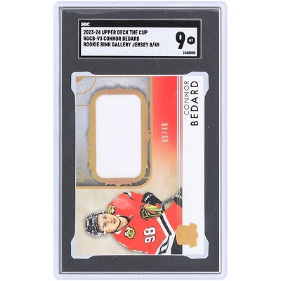 Connor Bedard Chicago Blackhawks 2023-24 Upper Deck The Cup Rookie Rink Gallery Jersey Relic #RGCB-V3 #8/49 SGC Authenticated 9 Rookie Card