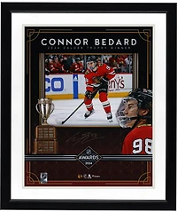 Connor Bedard Chicago Blackhawks Autographed 16" x 20" 2024 Calder Trophy Stylized Photograph