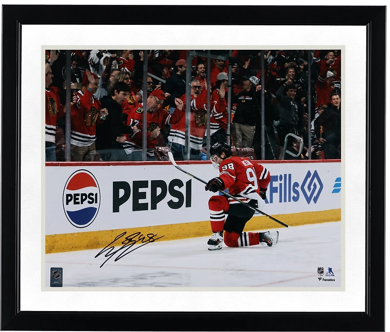 Connor Bedard Chicago Blackhawks Autographed 16" x 20" Red Jersey Celebration Photograph