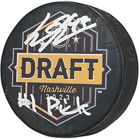Rondelle de hockey autographiée par Connor Bedard des Blackhawks de Chicago lors du repêchage de la LNH 2023 avec l'inscription « #1 Pick »