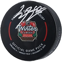 Connor Bedard Chicago Blackhawks Autographed 2024 NHL Winter Classic Official Game Puck