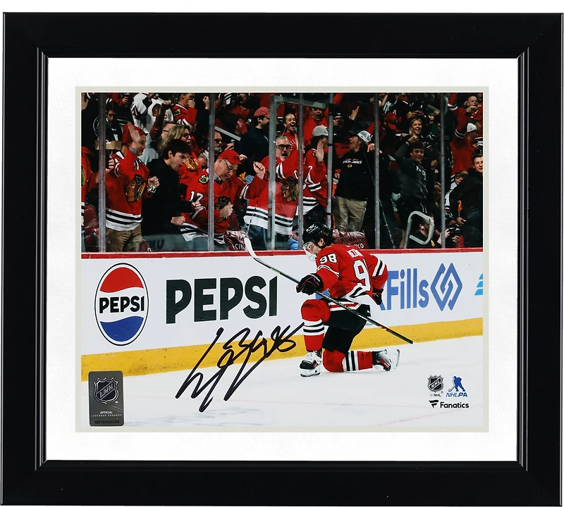 Connor Bedard Chicago Blackhawks Autographed 8" x 10" Red Jersey Celebration Photograph