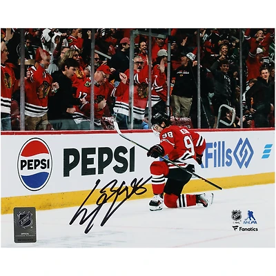 Connor Bedard Chicago Blackhawks Autographed 8" x 10" Red Jersey Celebration Photograph