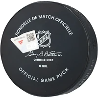 Rondelle officielle du centenaire autographiée par Connor Bedard des Blackhawks de Chicago