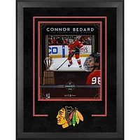 Photographie encadrée de luxe autographiée par Connor Bedard des Blackhawks de Chicago, trophée Calder 2024, 40,6 x 50,8 cm, stylisée