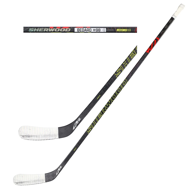 Connor Bedard Chicago Blackhawks Autographed Game-Used Black Sherwood Stick from the 2024-25 NHL Season - NR81044616
