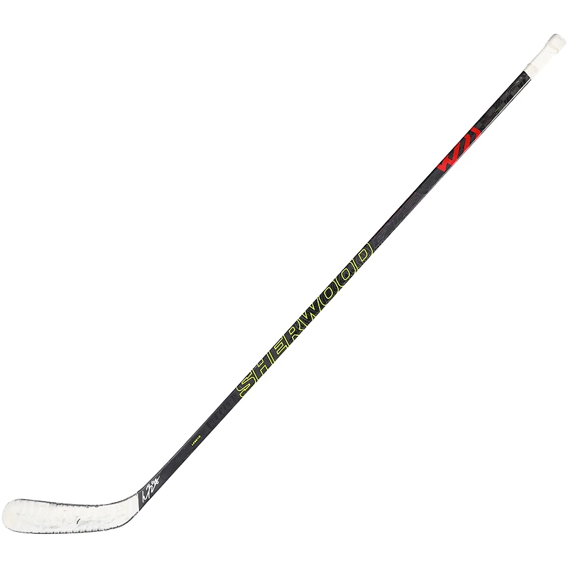 Bâton Sherwood noir autographié par Connor Bedard des Blackhawks de Chicago lors de la saison 2024-25 de la LNH - NR81048998