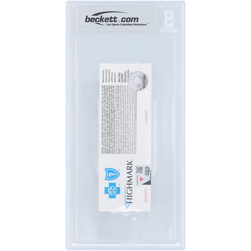 Billet authentifié par Beckett (Fanatics Witnessed) pour le match de début en LNH de Connor Bedard avec les Blackhawks de Chicago, daté du 10 octobre 2023 et signé par Beckett.