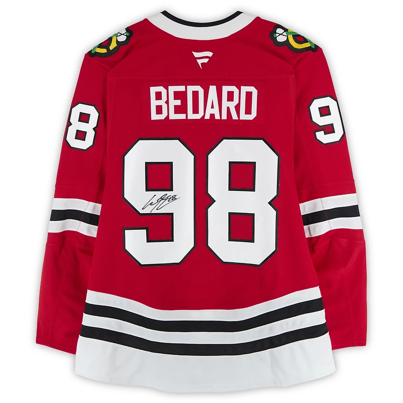 Maillot authentique Pro dédicacé par Connor Bedard des Blackhawks de Chicago, Red Fanatics