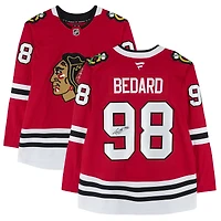 Maillot premium dédicacé par Connor Bedard des Blackhawks de Chicago, Red Fanatics