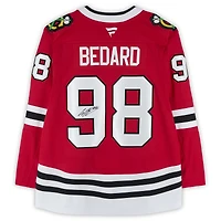 Maillot premium dédicacé par Connor Bedard des Blackhawks de Chicago, Red Fanatics