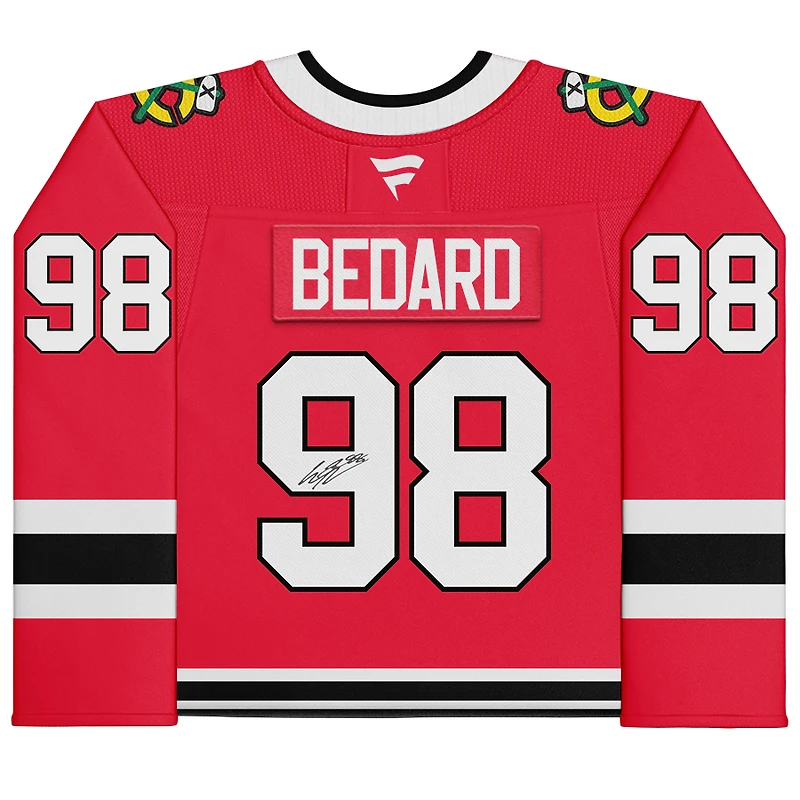 Connor Bedard Chicago Blackhawks Autographed Red Fanatics Premium Jersey
