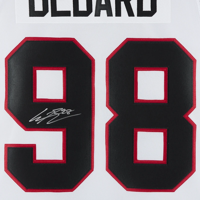 Maillot Fanatics blanc autographié par Connor Bedard des Blackhawks de Chicago
