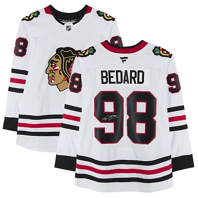 Connor Bedard Chicago Blackhawks Autographed White Fanatics Premium Jersey