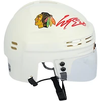 Casque miniature blanc autographié par Connor Bedard des Blackhawks de Chicago