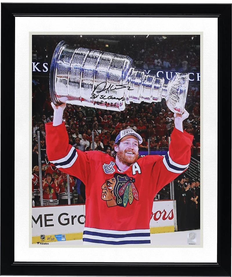 Duncan Keith Chicago Blackhawks Autographed 16" x 20" 2015 Stanley Cup Champions Raising Cup Photograph with "3x SC Champs" & "HOF 25" Inscriptions Limited Edition #10/10