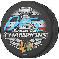 Rondelle de hockey autographiée par Duncan Keith, des Blackhawks de Chicago, champions de la Coupe Stanley 2015