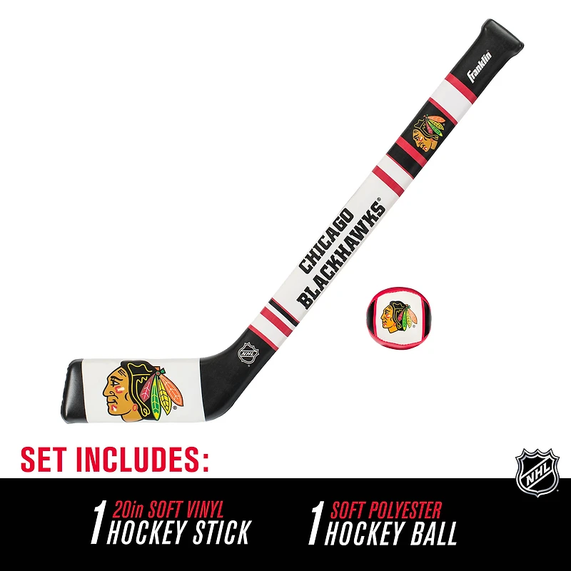 Franklin Sports Chicago Blackhawks Soft Sport Hockey Set