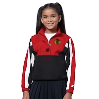 Girls Starter  Black/Red Chicago Blackhawks Key Player Half Zip Jacket