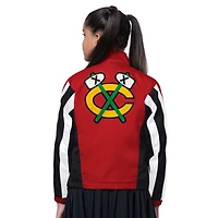Girls Starter  Black/Red Chicago Blackhawks Key Player Half Zip Jacket